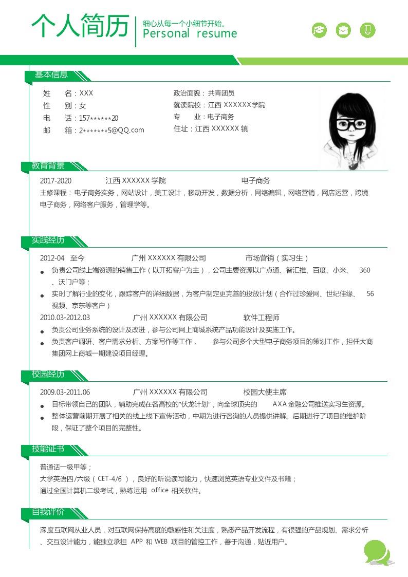 4642_电子商务行业相关岗位求职简历模板  - 教育培训简历模板
